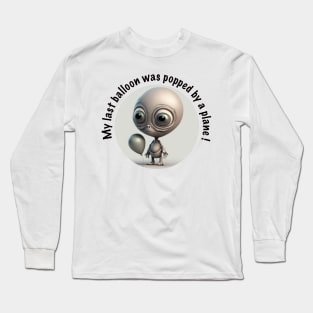 UFO Alien and balloon Long Sleeve T-Shirt